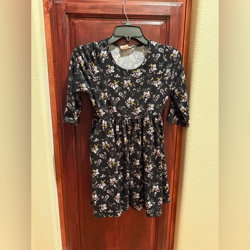 Floral Black Dress